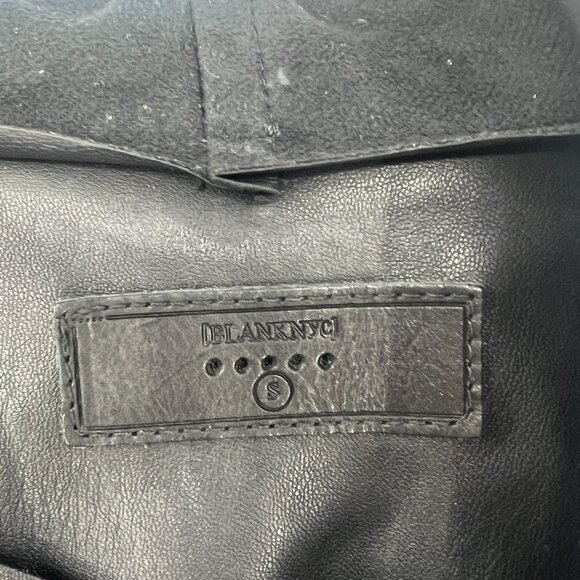 Blank NYC Black Faux Leatheer Asymmetrical Zip Jacket Women's Small - Picture 2 of 4